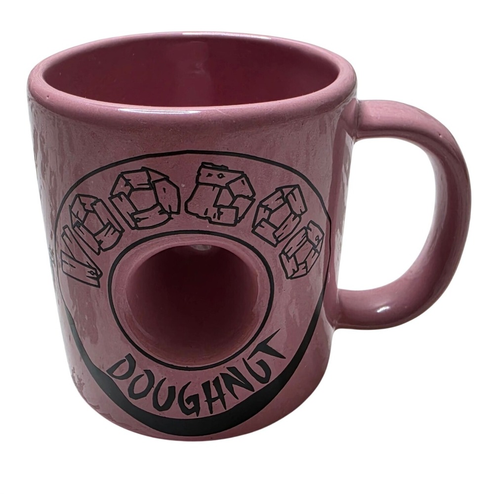 Voodoo Doughnut Pink Coffee Mug The Magic Is In The Hole Ceramic Souvenir USA